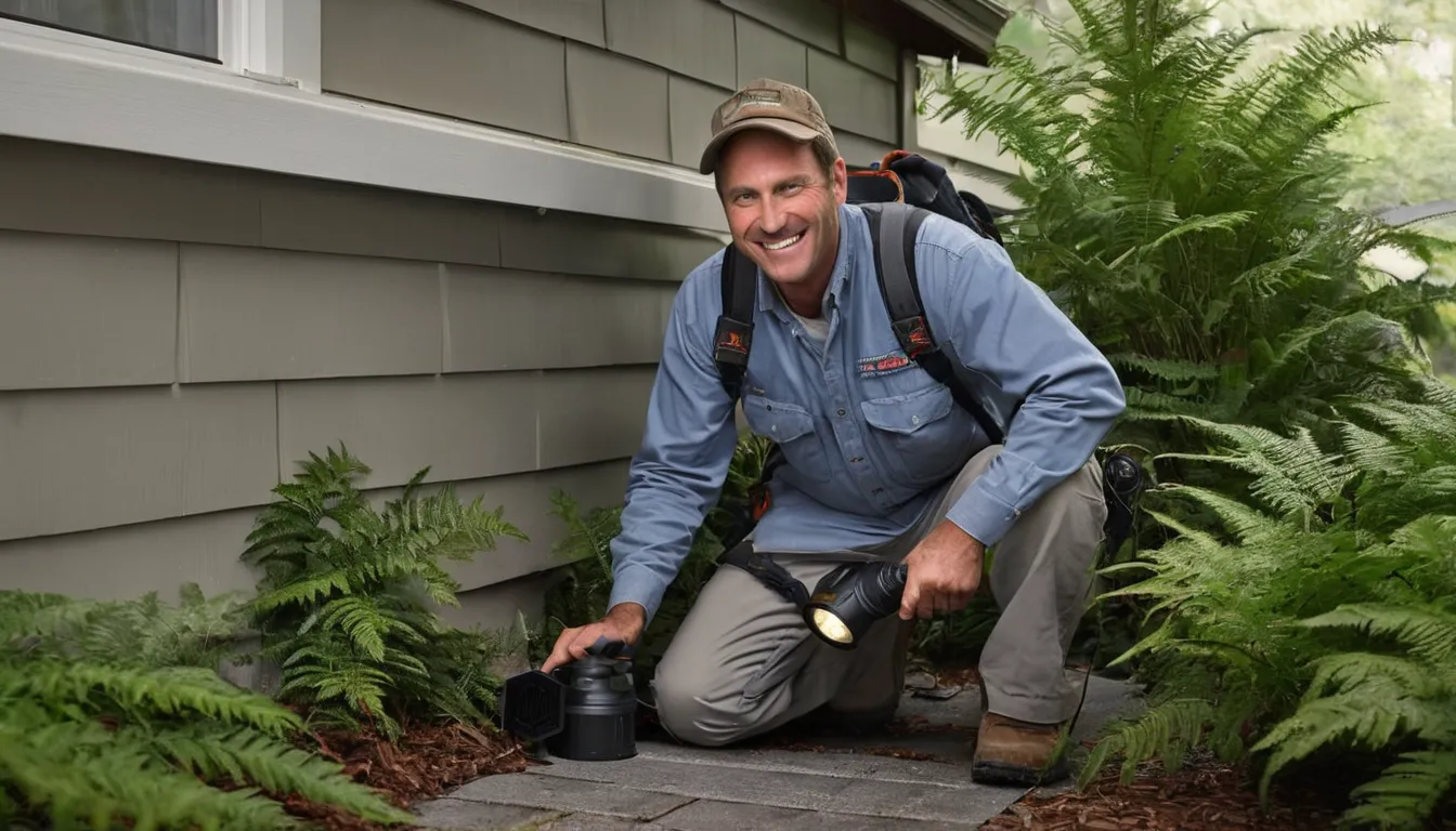 A provider checking a crawl space vent on a home in the Bellevue area